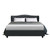 Pier Queen Bed Frame Charcoal Fabric Upholstered Tufted Wingback Headboard