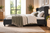 Pier Queen Bed Frame Charcoal Fabric Upholstered Tufted Wingback Headboard