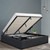 TOKI Double Gas Lift Bed Frame Charcoal Fabric Upholstered Storage Base