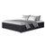 TOKI Double Size Storage Gas Lift Bed Frame without Headboard Fabric Charcoal