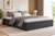 TOKI Double Gas Lift Bed Frame Charcoal Fabric Upholstered Storage Base