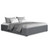 TOKI Double Gas Lift Bed Frame Grey Fabric Upholstered Storage Base