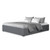 TOKI Double Gas Lift Bed Frame Grey Fabric Upholstered Storage Base
