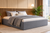 Toki Queen Gas Lift Bed Frame Grey Fabric Upholstered Storage Base