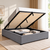 Toki Queen Gas Lift Bed Frame Grey Fabric Upholstered Storage Base