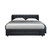 Mila Bed Frame Storage Drawers Fabric - Charcoal Queen