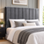 Artiss SALA King Bedhead Dark Grey Velvet Upholstered Panel Headboard