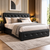 Artiss TIYO King Gas Lift Storage Bed Frame Black Leather Look Upholstered