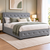 Artiss TIYO Queen Gas Lift Storage Bed Frame Grey Fabric Upholstered