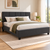 Artiss Tino Queen Bed Frame – Charcoal Fabric Upholstered Bed with Padded Headboard