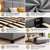 Tino Queen Size Fabric Bed Frame – Grey Upholstered Padded Headboard