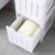 85cm White Bathroom Storage Cabinet with 2 Drawers & Display Shelf – Compact Freestanding Storage Organiser