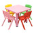 60x60cm Pink Kids Table and 4 Chairs Set Plastic Activity Study Play Furniture for Toddlers Preschool Children