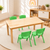 120x60cm Solid Pine Wood Wooden Kids Activity Table and 4 Green Stackable Plastic Chairs Set Classroom Furniture for Children