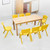 120x60cm Wooden Pinewood Timber Kids Study Table & 8 Yellow Plastic Chairs Set