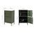 Double Storage Cabinet Shelf Organizer Bedroom Green