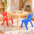 60cm Square Pinewood Kids Table & Chairs Set – Natural Wooden or Colourful Chairs