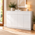 120cm High Gloss 4-Door Shoe Cabinet – White