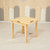 60CM Square Wooden Kids Table and 4 Red Chairs Childrens Desk Pinewood Natural
