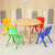 80CM Round Wooden Kids Table and 4 Mixed Chairs Set Pinewood Childrens Desk