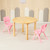 80CM Round Wooden Kids Table and 2 Pink Chairs Set Pinewood Timber Childrens Desk