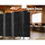 Room Divider 8 Panel Dividers Privacy Screen Rattan Wooden Stand Black