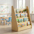 4-Tier Kids Front-Facing Display Bookshelf Bookcase Study Playing Area Solid Wood Board Natural Colour