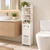 120cm Slim Bathroom Storage Cabinet – Toilet Paper Holder & Utility Organiser White