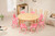 120x60cm Semi Circle Timber Pinewood Wooden Kids Table Activity Study Desk & 4 Mixed Colours Chairs Set