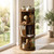 3-Tier Versatile Timber Rubberwood Wooden Rotating Bookcase Bookshelves 98cm Walnut