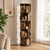 5-Tier Versatile Timber Rubberwood Wooden Rotating Bookcase Bookshelves 161cm Walnut
