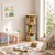 3-Tier Versatile Timber Rubberwood Wooden Rotating Bookcase Bookshelves 98cm Natural