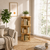3-Tier Versatile Timber Rubberwood Wooden Rotating Bookcase Bookshelves 98cm Natural