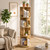 4-Tier Versatile Timber Rubberwood Wooden Rotating Bookcase Bookshelves 130cm Natural