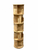 100% Solid Rubberwood Rotating Bookcase – 3/4/5 Tier Natural Timber Bookshelf