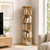 100% Solid Rubberwood Rotating Bookcase – 3/4/5 Tier Natural Timber Bookshelf