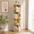 100% Solid Rubberwood Rotating Bookcase – 3/4/5 Tier Natural Timber Bookshelf