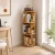 100% Solid Rubberwood Rotating Bookcase – 3/4/5 Tier Natural Timber Bookshelf