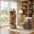 3-Tier Natural Oak Colour Versatile Rotating Swivel Spinning Wooden Bookcase Bookshelves 96cm Extra Wide 46cm