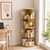 4-Tier Natural Oak Colour Versatile Rotating Swivel Spinning Wooden Bookcase Bookshelves 127cm Extra Wide 46cm