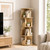4-Tier Natural Oak Colour Versatile Rotating Swivel Spinning Wooden Bookcase Bookshelves 127cm Extra Wide 46cm