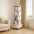 4-Tier Versatile Spacious Rotating Swivel Wooden Bookcase With Wheels 4 Shelves 1 Cabinet 144cm White 4-Tier Versatile Spacious Rotating Swivel Wooden Bookcase With Wheels 4 Shelves 1 Cabinet 144cm White