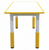 120x60cm Kids Adjustable Whiteboard Activity Table with Yellow Trim for Drawing Learning Playroom and Classroom Use