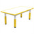 120x60cm Yellow Kids Adjustable Whiteboard Activity Table and 4 Yellow Stackable Chair Set for Drawing Learning and Play