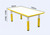 120x60cm Yellow Kids Adjustable Whiteboard Activity Table and 4 Yellow Stackable Chair Set for Drawing Learning and Play