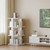 3-Tier Versatile Wooden Rotating Spinning Bookcase Corner Storage Rack Display Shelves Square White 96CM Upgraded Model