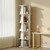 5-Tier Versatile Wooden Rotating Spinning Bookcase Corner Storage Rack Display Shelves Square White 158CM Upgraded Model