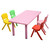 5pcs Light Pink Kids Table and Chairs Set for Play, Learning and Group Activities