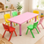 120x60cm Kids Pink Plastic Table and 6 Pink Chairs Set for Classroom Playroom Preschool Childcare and Home Learning