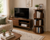 3-Tier Wooden Rotating Bookcase Round Spinning Corner Storage Display Shelf Walnut 96cm XL 46cm Wide